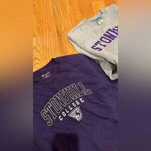 Champion Stonehill College long sleeve and crewneck
